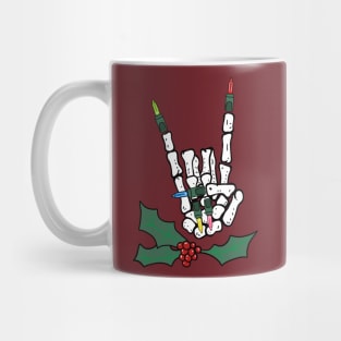 Rocker Christmas Skeleton hand Mug